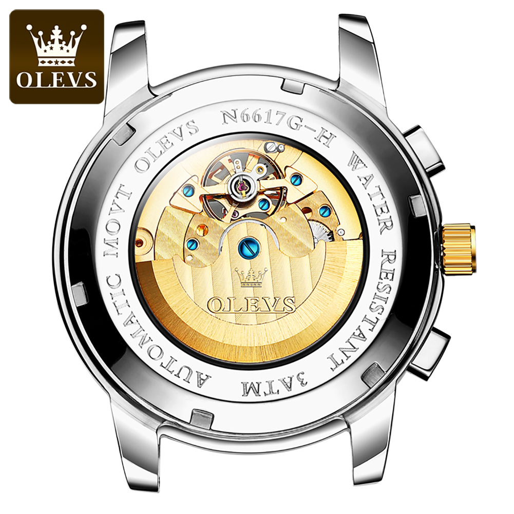 OLEVS 6617 Men's Classic Mecha - Leather Classic Strap review and price
