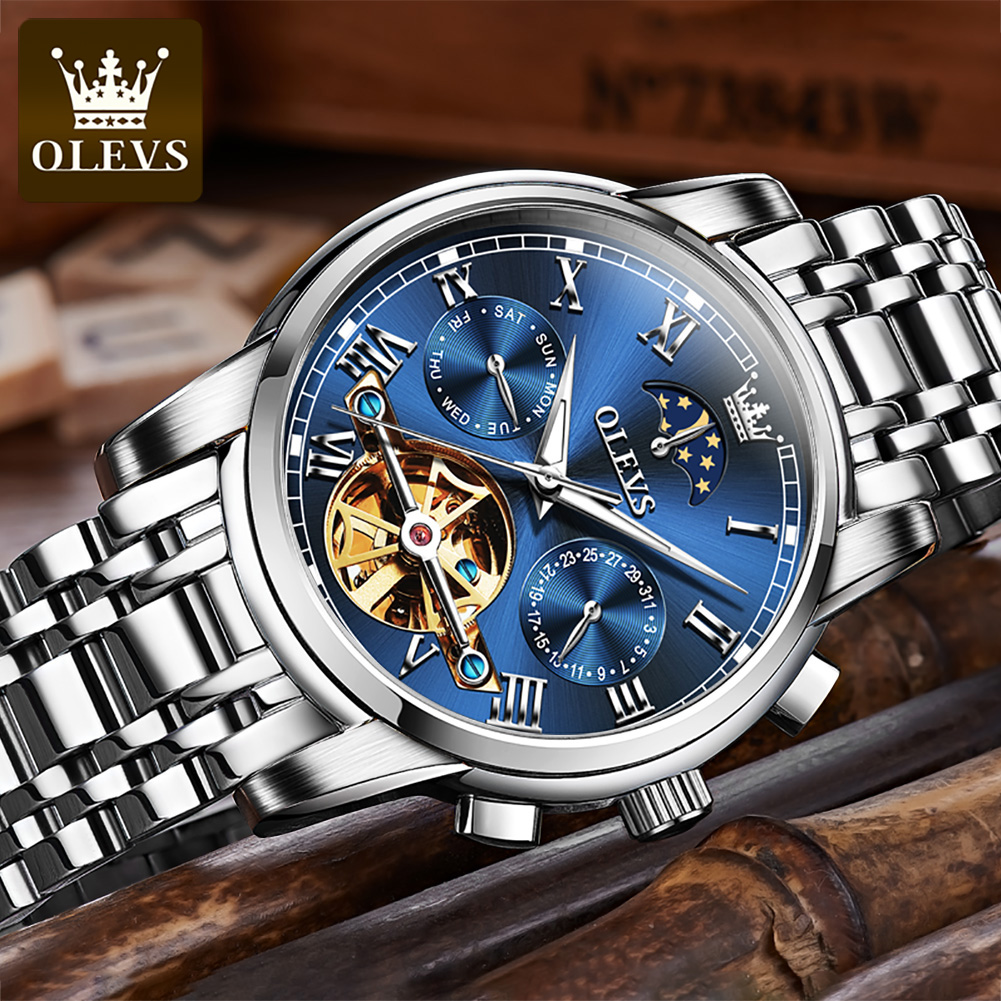 OLEVS 6617 Men's Classic Mecha - Leather Classic Strap review and price