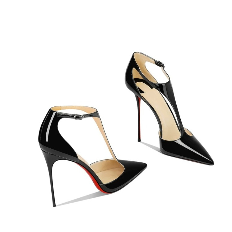 Black Patent Pointed Stiletto  - Leather Classic Strap review and price
