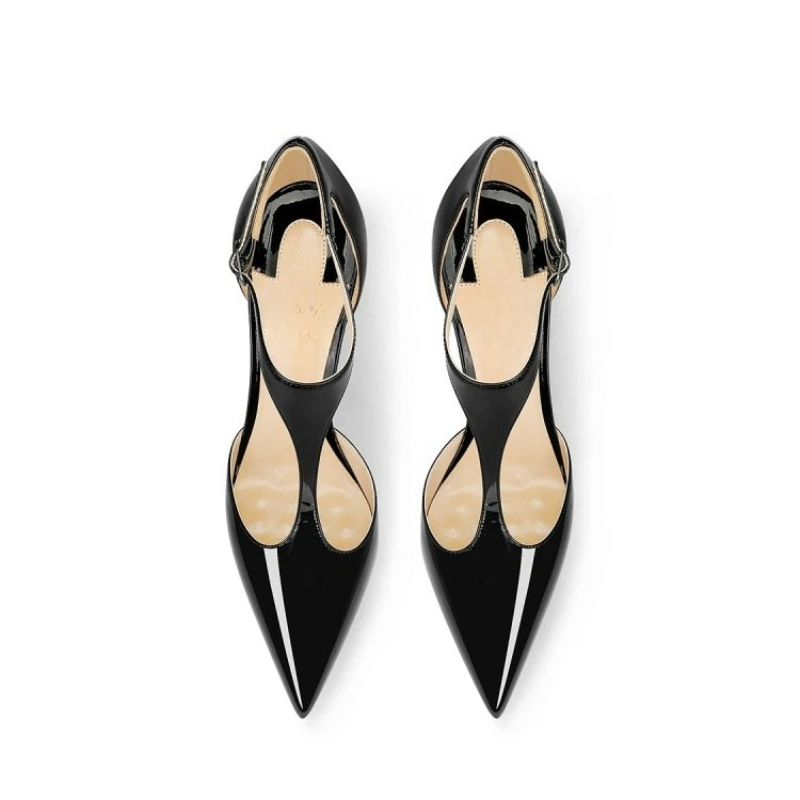 Black Patent Pointed Stiletto  - Leather Classic Strap review and price