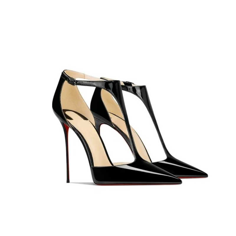 Black Patent Pointed Stiletto  - Leather Classic Strap review and price