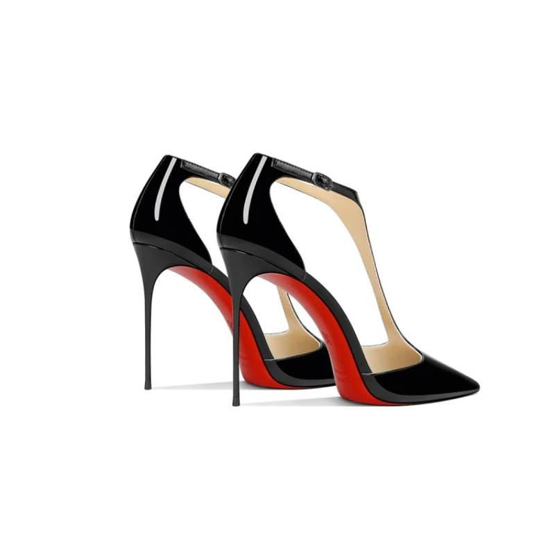 Black Patent Pointed Stiletto  - Leather Classic Strap review and price