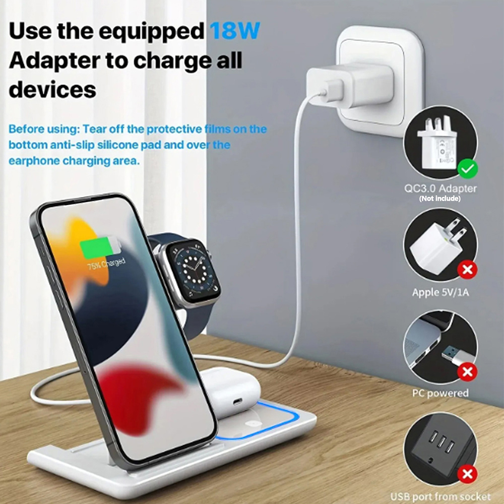15W 3 in 1 Wireless Charger St - Smartwatch Ac review and price
