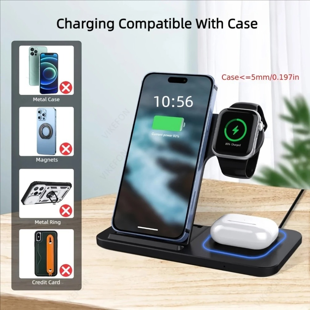 Foldable 3 in 1 Wireless Charg - Smartwatch Ac review and price