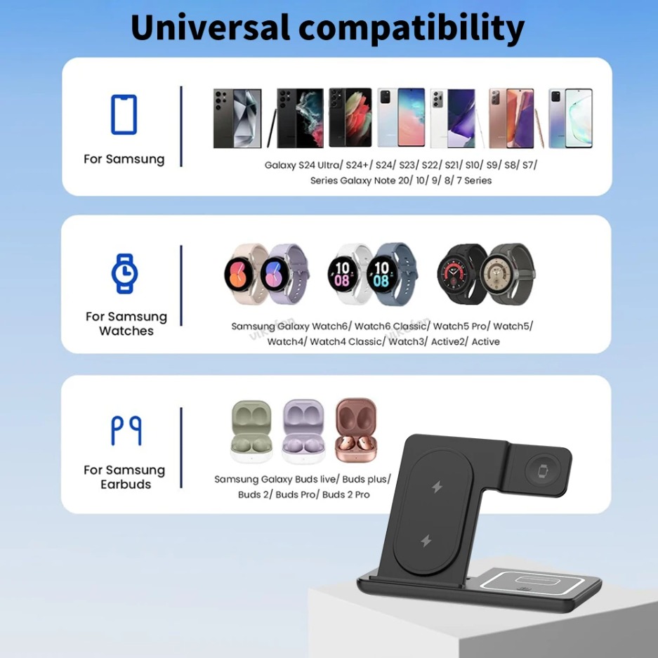 3 In 1 Foldable Wireless Charg - Smartwatch Ac review and price
