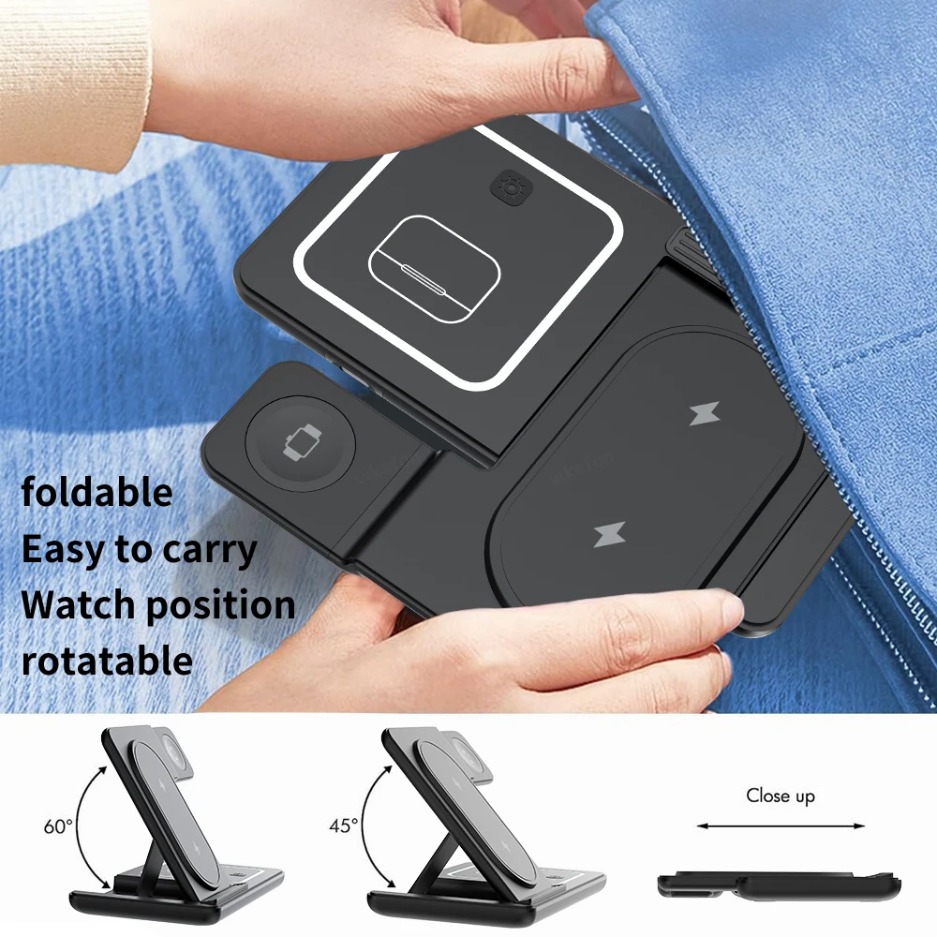 3 In 1 Foldable Wireless Charg - Smartwatch Ac review and price